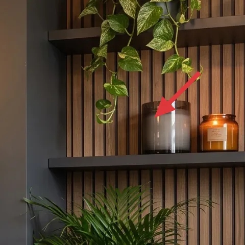 Painted wood slat wall paneling