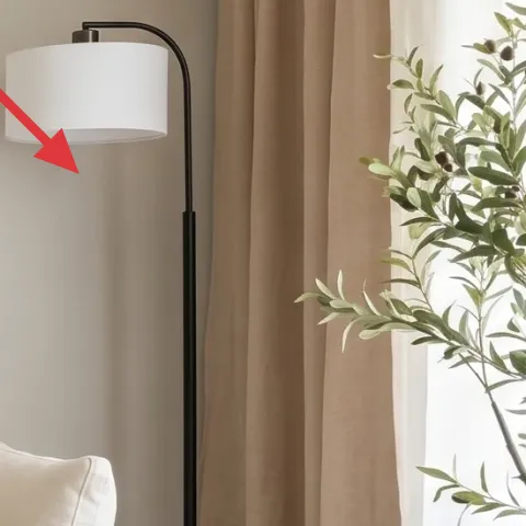 floor lamp with white fabric shade