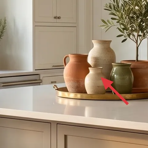 ceramic vase cluster on countertop
