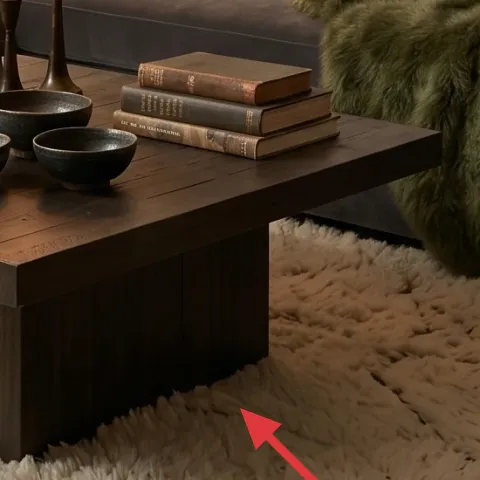 cream shag area rug
