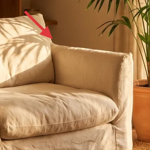 two beige throw pillows