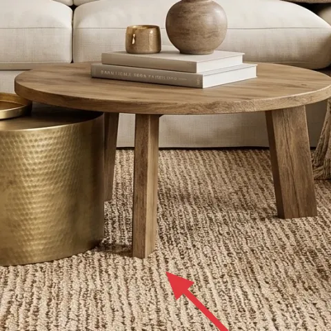 area rug (5×7) with textured cream weave