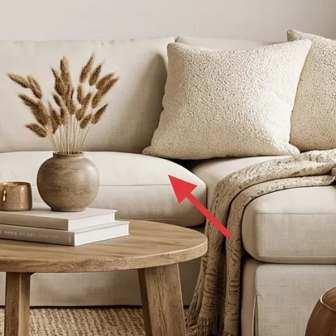 vase with dried stems on coffee table