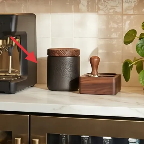 Tabletop coffee machine on marble counter