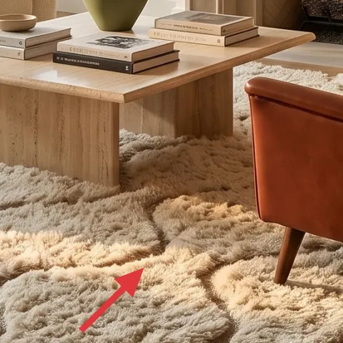 Beige shag area rug