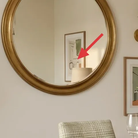 large round gold mirror