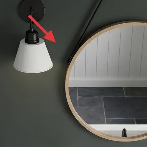Black pendant light with white shade (left)