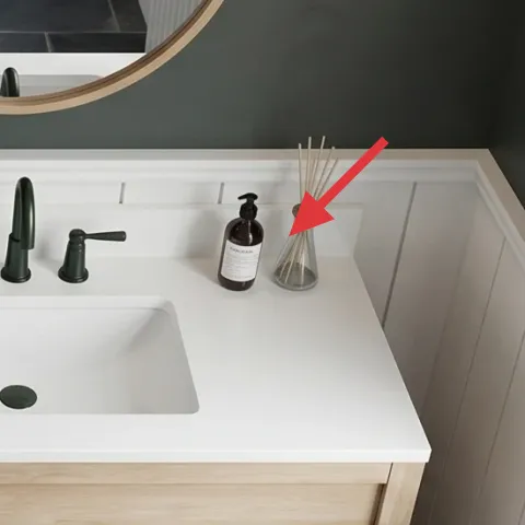 Bathroom faucet on vanity