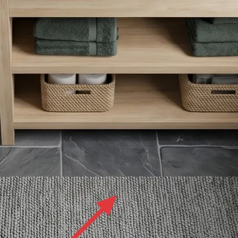 Dark gray textured bath mat