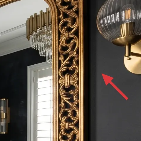 large gold ornate framed mirror