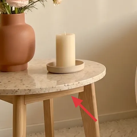 round side table with wood legs