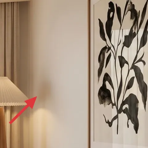 Table lamp with beige pleated shade