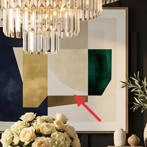 large framed abstract artwork