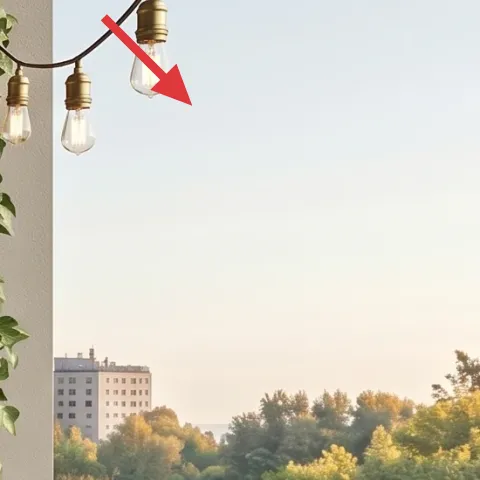 string lights with exposed bulbs