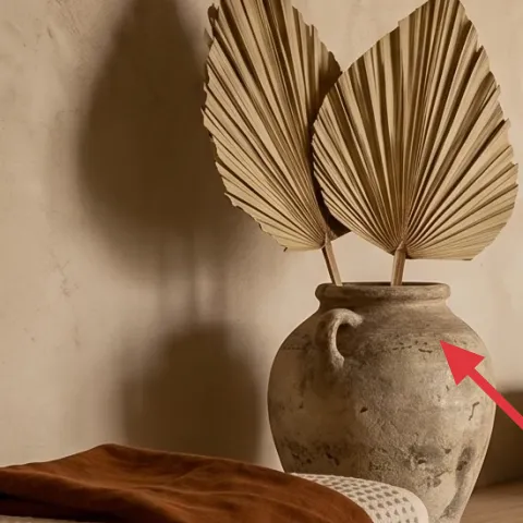 Large ceramic vase for dried stems