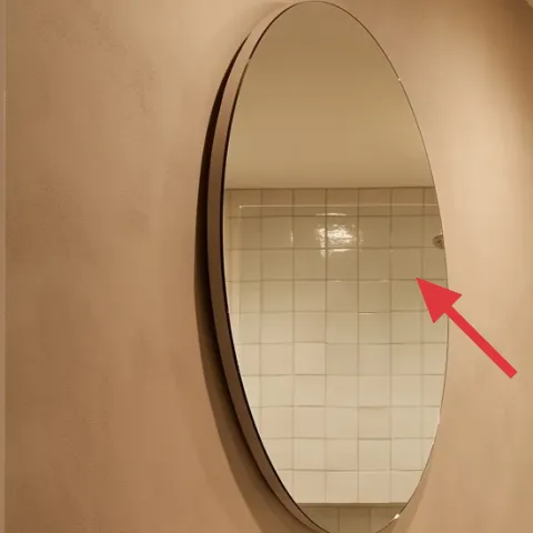 oval mirror with black frame