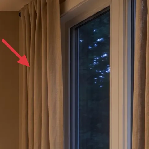 brown floor-length curtains
