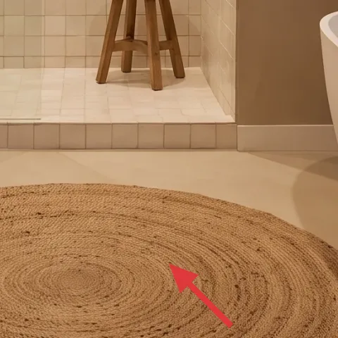 beige round rug