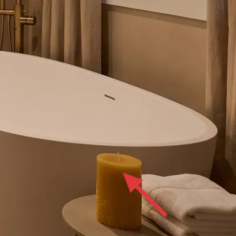 candle on side table