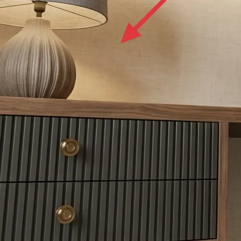 plug-in table lamp with fabric shade