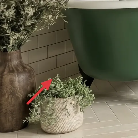 large vase with greenery