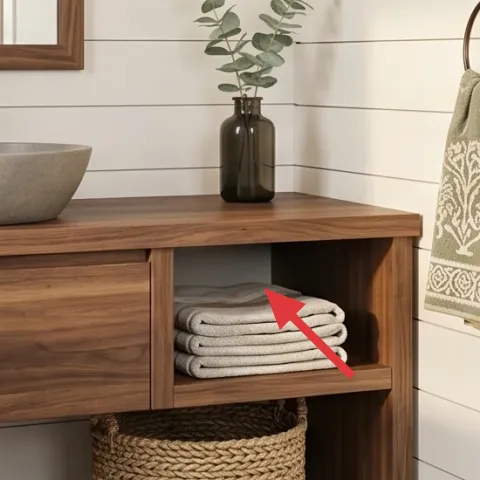 wooden vanity cabinet
