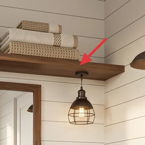 wood floating shelf