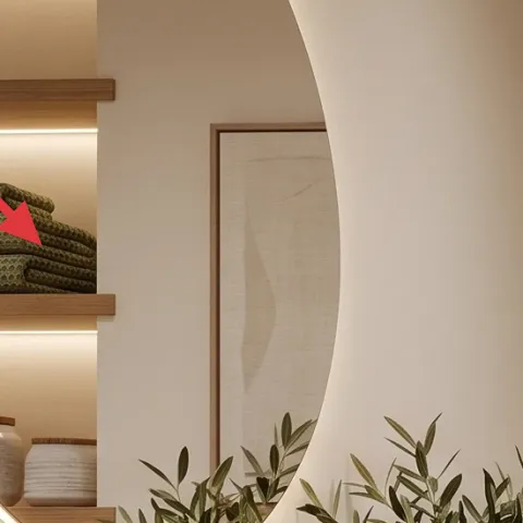 LED backlit oval mirror