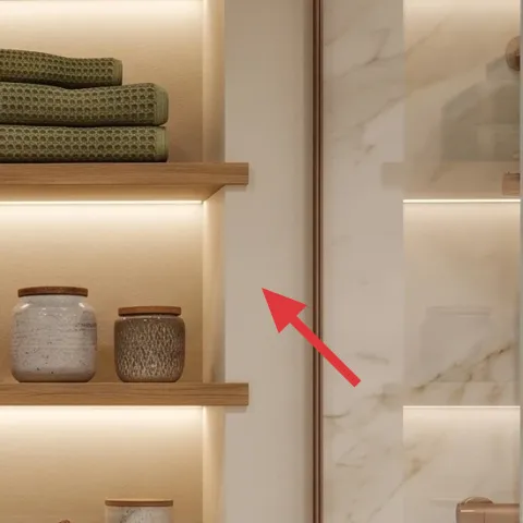 three-tier floating wood shelves